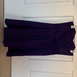 The limited purple strapless dress